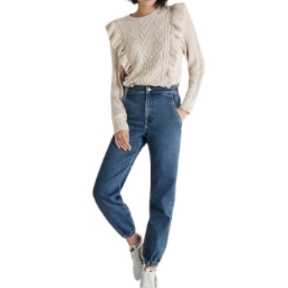 NEW! EXPRESS Super High Rise Stretch Denim Jogger Jeans 2. - Picture 2 of 8